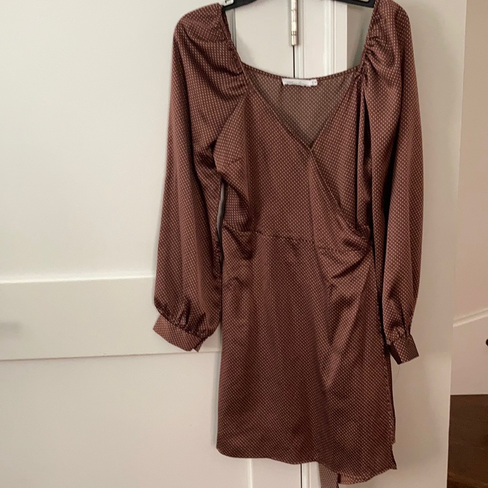 All in Favor Satin wrap dress size large